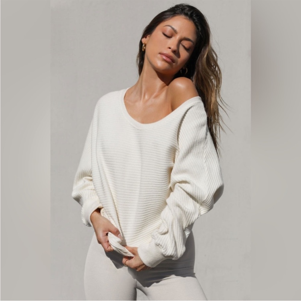 Joah brown slouchy dolman tee